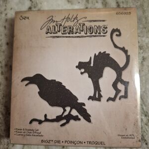 Sizzix Bigz Tim Holtz Scaredy Cat & Raven NIB 656928